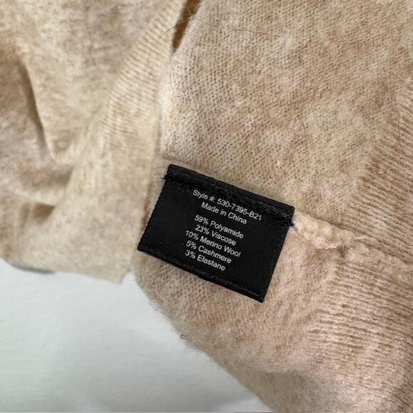 Jenni Kayne Sweater Womens Extra Small Beige Crewneck Merino Wool Cashmere Blend - Picture 5 of 8